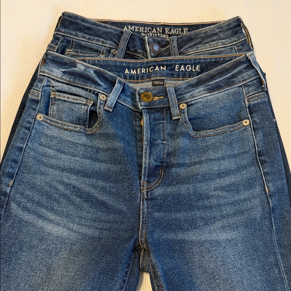 American Eagle Outfitters Women’s Hi Rise Tomgirl Size 00 Regular Bundle With 2